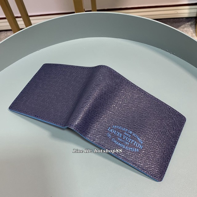 路易威登LV錢包 M30383 午夜藍 MULTIPLE錢夾 LV男士對折短夾錢包 xxlv2265